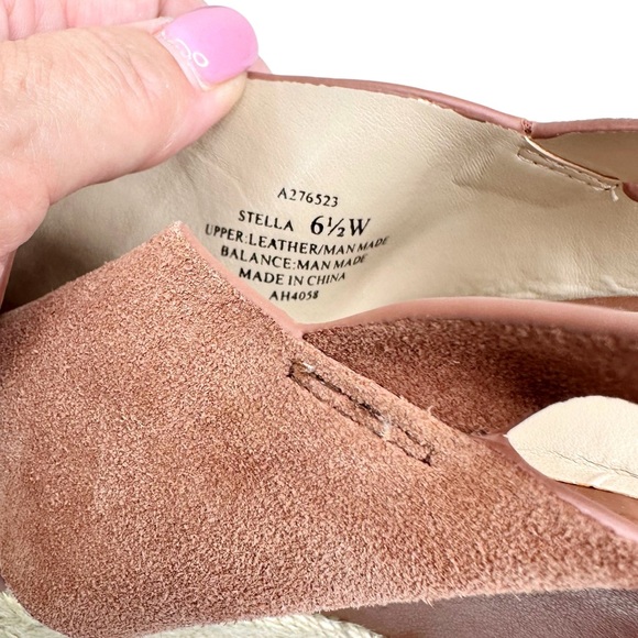 Halston NEW Stella Wedge Sandals Leather Suede Espadrille SZ 6.5 Wide - Picture 9 of 12
